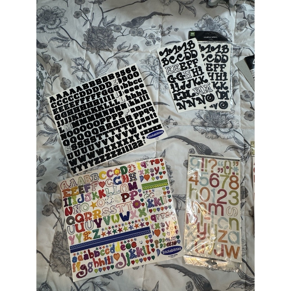 Scrapbooking Journaling Craft Letters Numbers Stickers Quotes Lot Over 50 Sheets - Picture 2 of 14